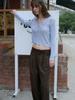 Elssibeui Two-Tuck Belted Wide Pants_Brown