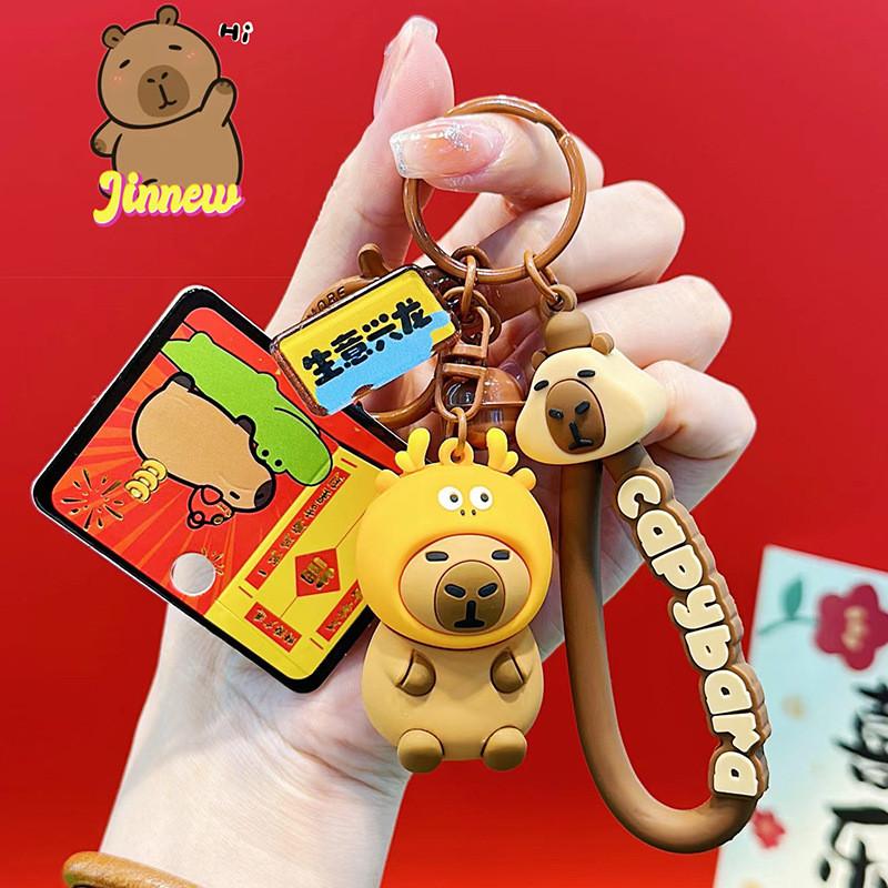 

Capybara Cross Jinnew Dressing Little Chicken And Deer Cartoon Pendant Keychain Deer Costume