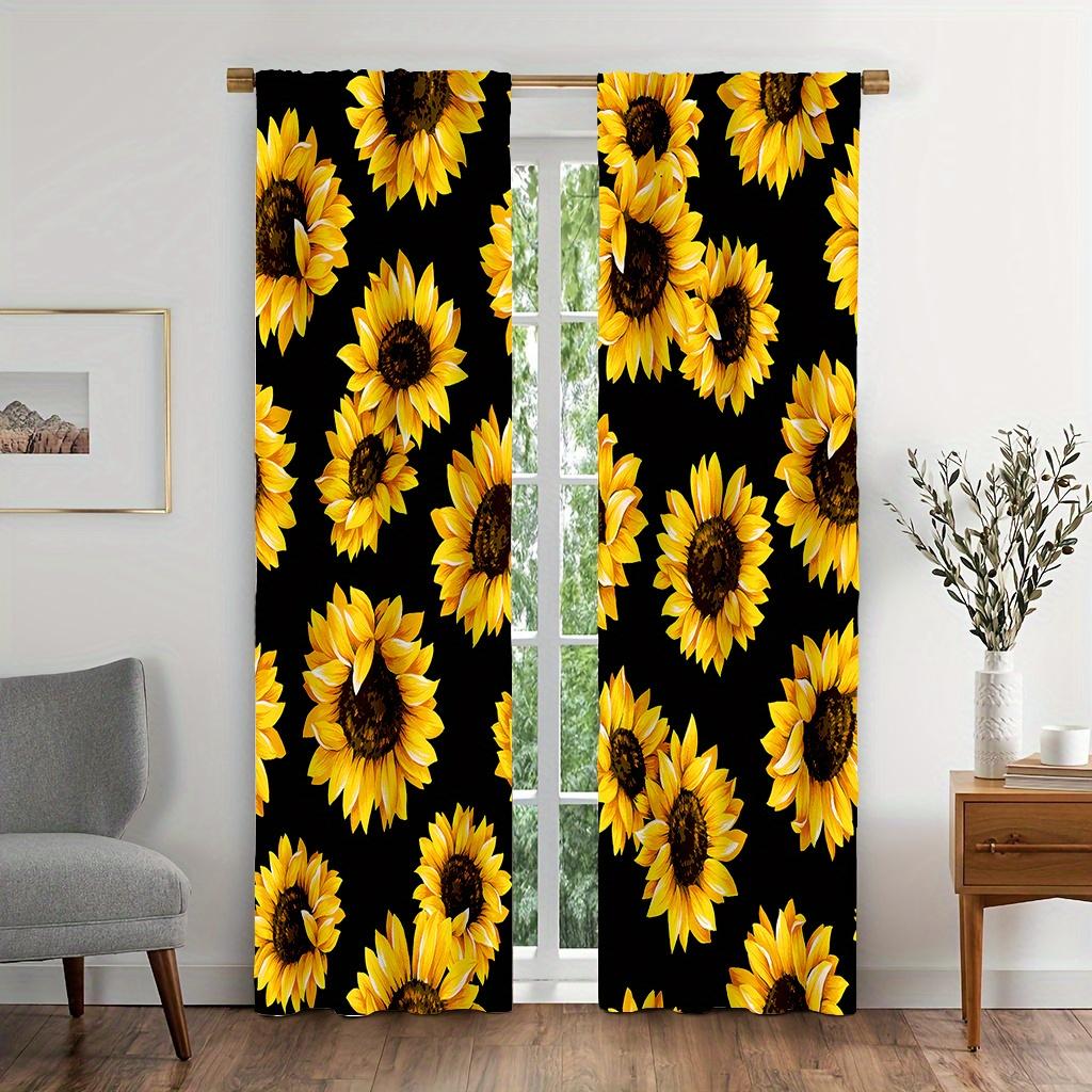 2 Sets Of Decorative Door Curtains, Sunflower Door Curtains, With A Fashionable Landscape Theme Throughout The Four Seasons