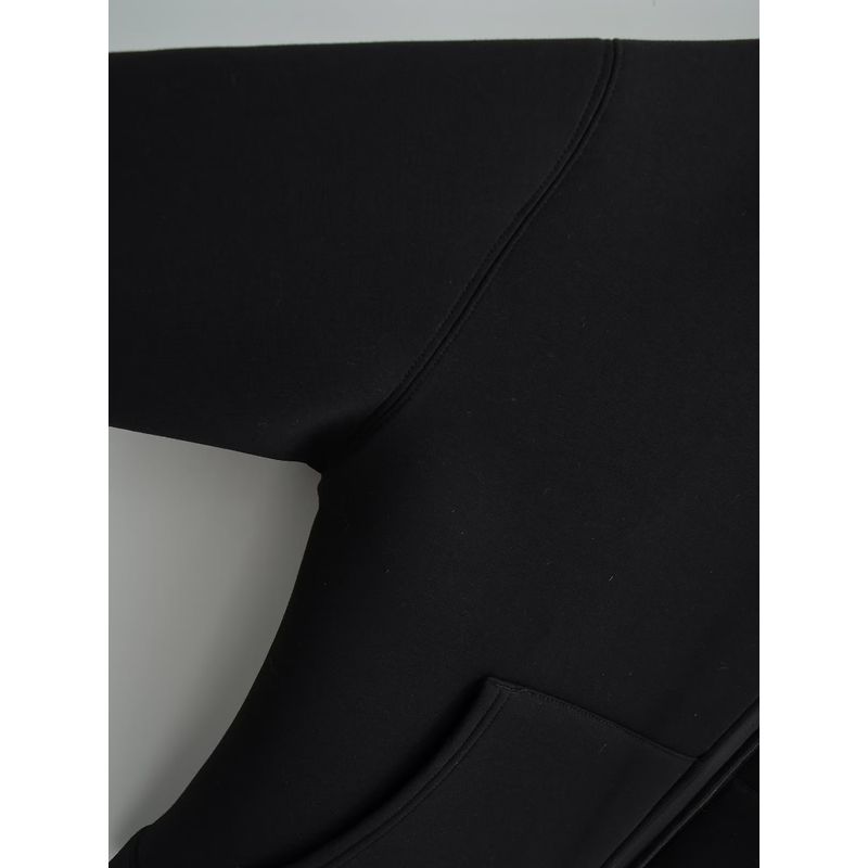 Kaslead New Arrival Black Loose Zip Sweatshirt