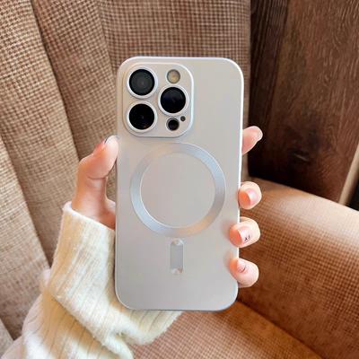 Luxusní metalická barva silikonové magnetické pouzdro Magsafe pro iPhone 16 15 14 13 12 11 Pro Max X XS XR 7 8 Plus SE Kryt bezdrátového nabíjení