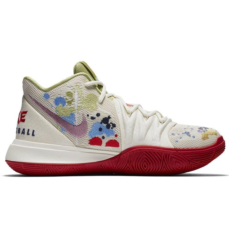 Bandulu x Nike Kyrie 5 EP Embroidered Splatters Men Sneakers Cream light-bone green-red CK5837-100