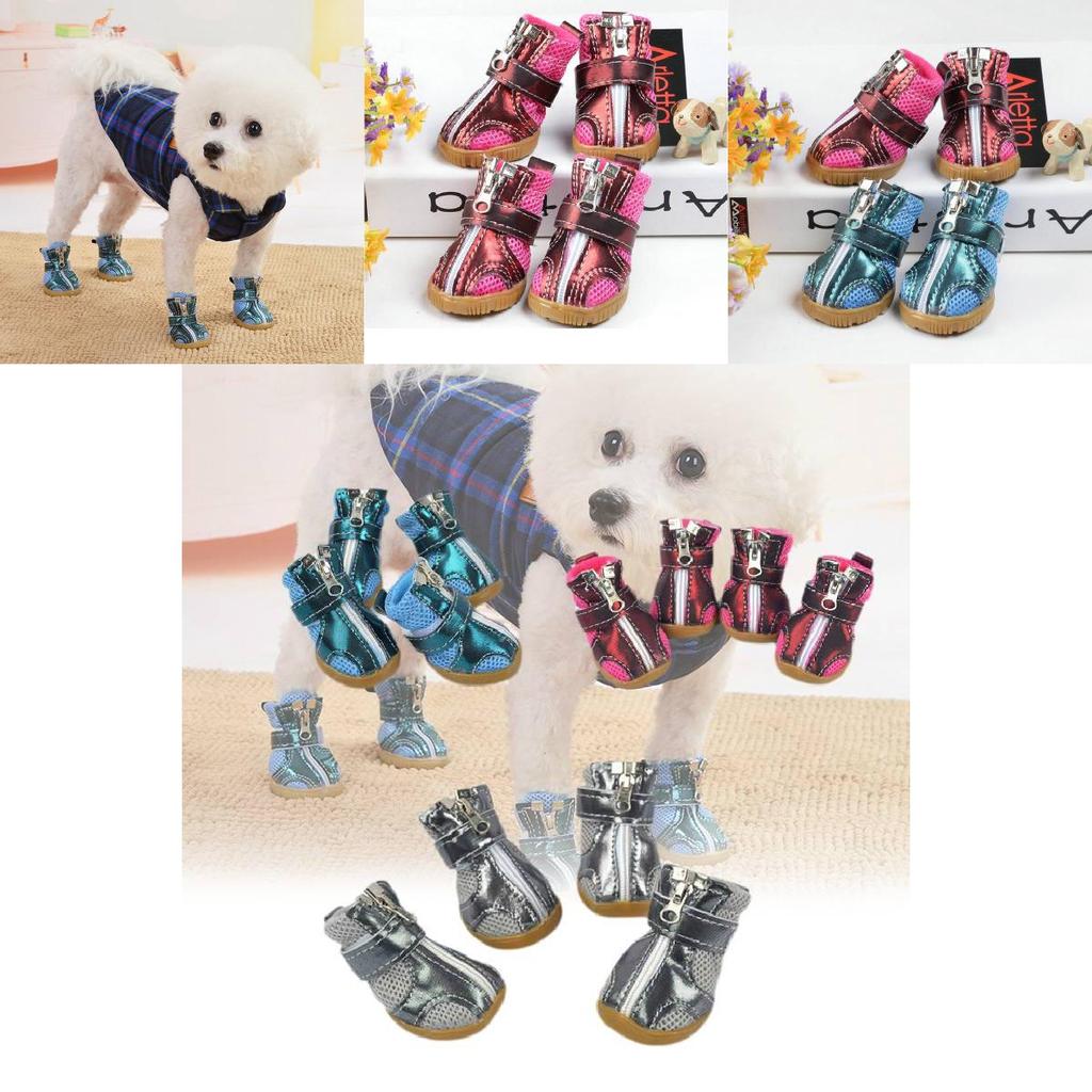 Rutschfeste Robuste Sohle Hundeschuhe Für Pudel Und Teddyhunde Warm Und Gemütlich In Rosarot Und Blau