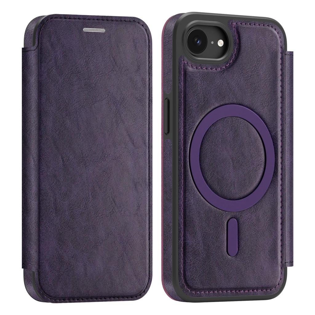 Portefeuille de luxe en cuir PU à rabat Étui magnétique pour iPhone 17 16 15 14 13 12 Pro Max 17E 16E Portefeuille porte-cartes à chargement sans fil