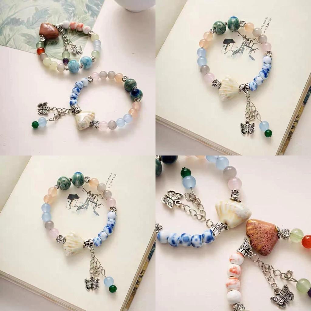 Summer 2024 Chinese Ceramic Shell Butterfly Bracelet Unisex Gift Souvenir