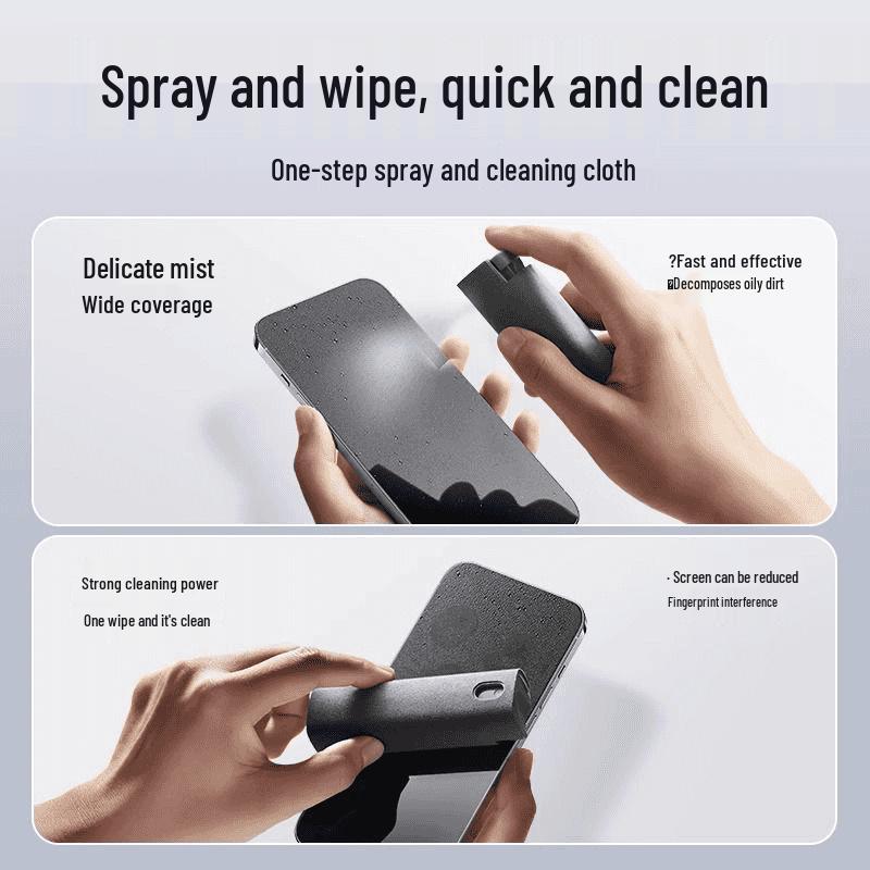 Portable Screen Cleaning Kit with Spray and Wipe Refill for Mobile and LCD Displays