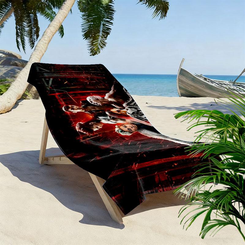 BIGBANG Print Beach Towel, Large Soft Quick Dry Towel for Beach Camping Swimming