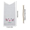 White cotton linen reusable candy bag for Easter with rabbit ear design heat transfer print measures 23 11cm one bag or ten