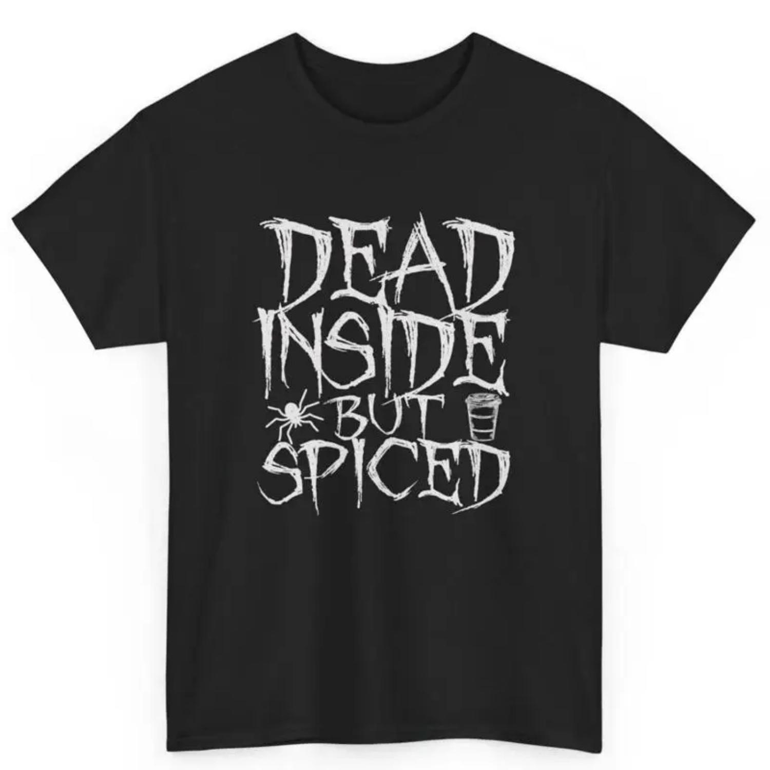Dead Inside But Spiced Halloween Costume Cotton T Shirt S чёрный