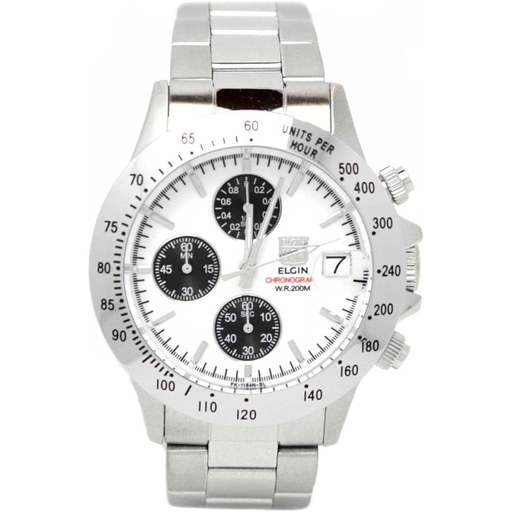 Elgin FK1184S-W Men s Silver Chronograph Diver Watch