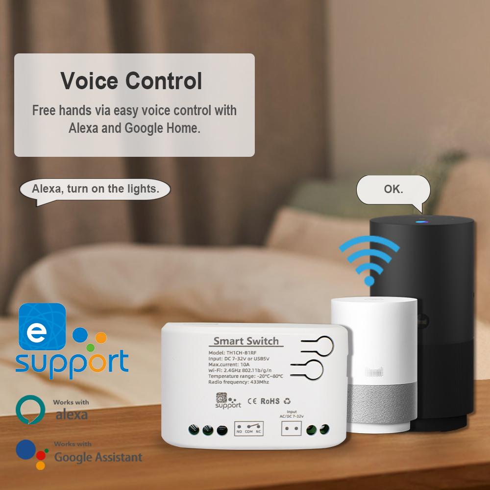 eWeLink WiFi Switch 10A 2200W Wireless Control with Power Consumption Monitoring Temperature and Humidity Thermostat Alexa