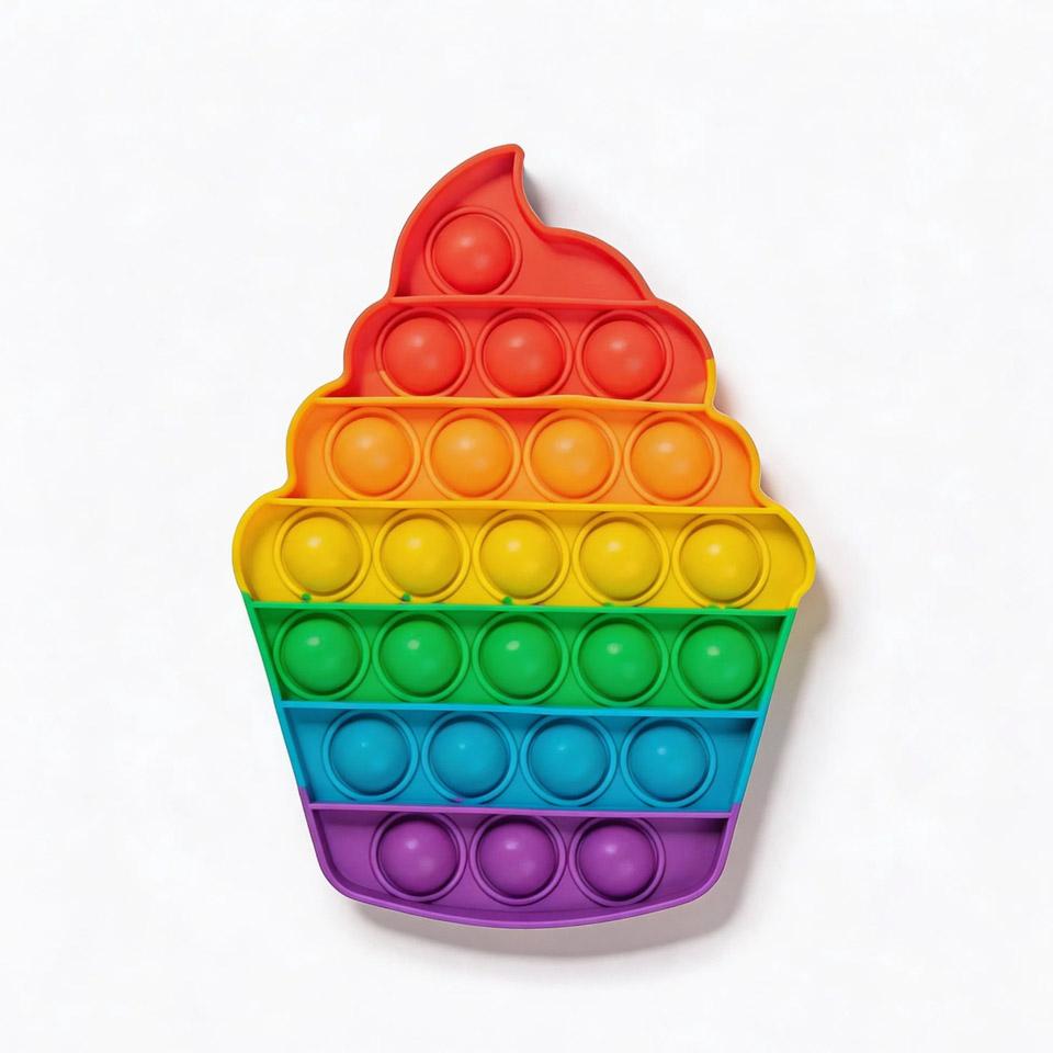 Rainbow Bubble Fidget Toy, Sensory Squeeze Popper For Anxiety Relief, Educational Adhd Toys For Kids Adults, Interactive
