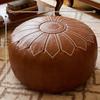 PU Leather Fillable Ottoman Pouf Round Shape Round Pouf Cover New Storage Ottoman  Living Room