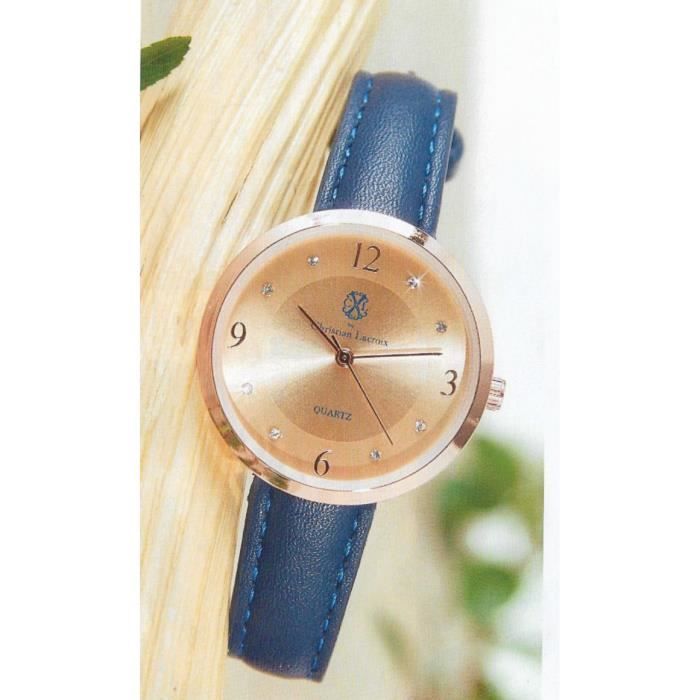 Montre Femme - Christian Lacroix - Réf X002 010721 - Bracelet Bleu - Diamètre 3.4 cm - Style Chic