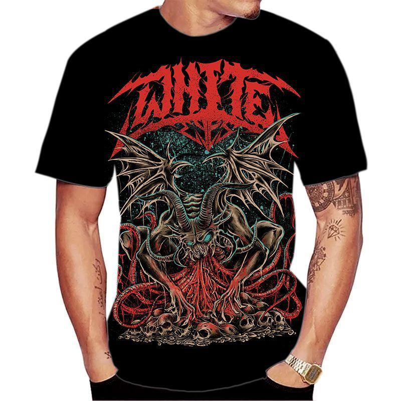 

Летний новый продукт, модная мужская футболка с металлическим принтом скелета, 3D-цифровая печать, короткий рукав, модная мужская футболка 6XL