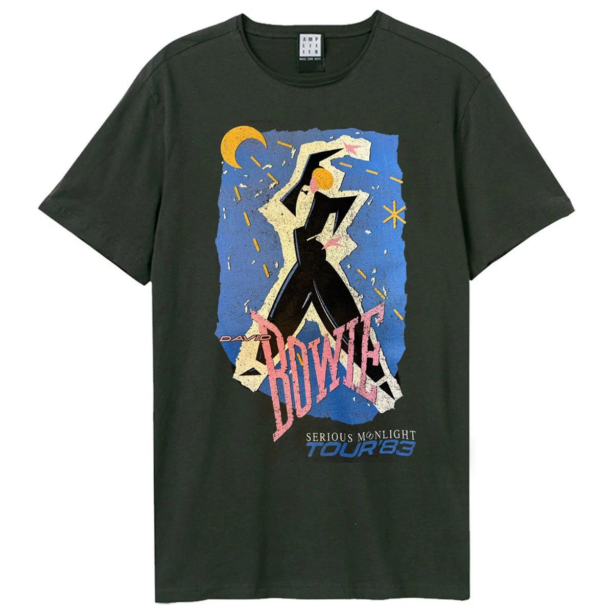 David Bowie - Serious Moonlight Amplified Vintage Charcoal T Shirt S