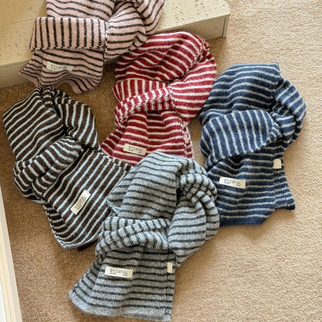 Sciarpa a righe giapponese retrò coreana moda autunno inverno sciarpa calda lavorata a maglia sciarpa per coppia