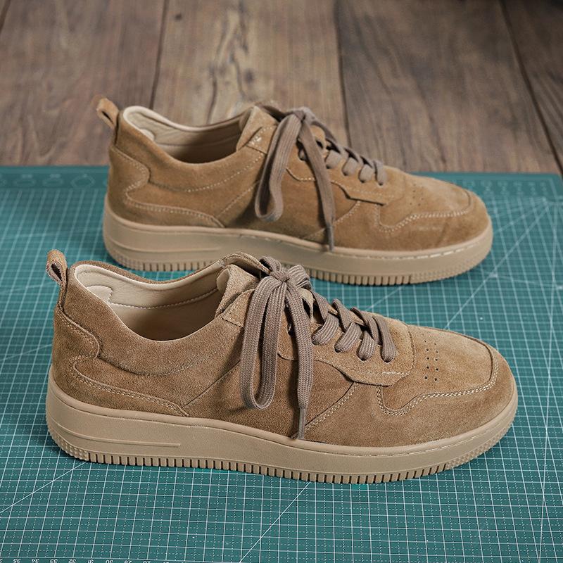 

Мужские повседневные туфли в стиле ретро из антибархатной кожи из коровьей кожи, спортивная модная обувь, новые модные туфли 8003-M 38 светло-коричневого