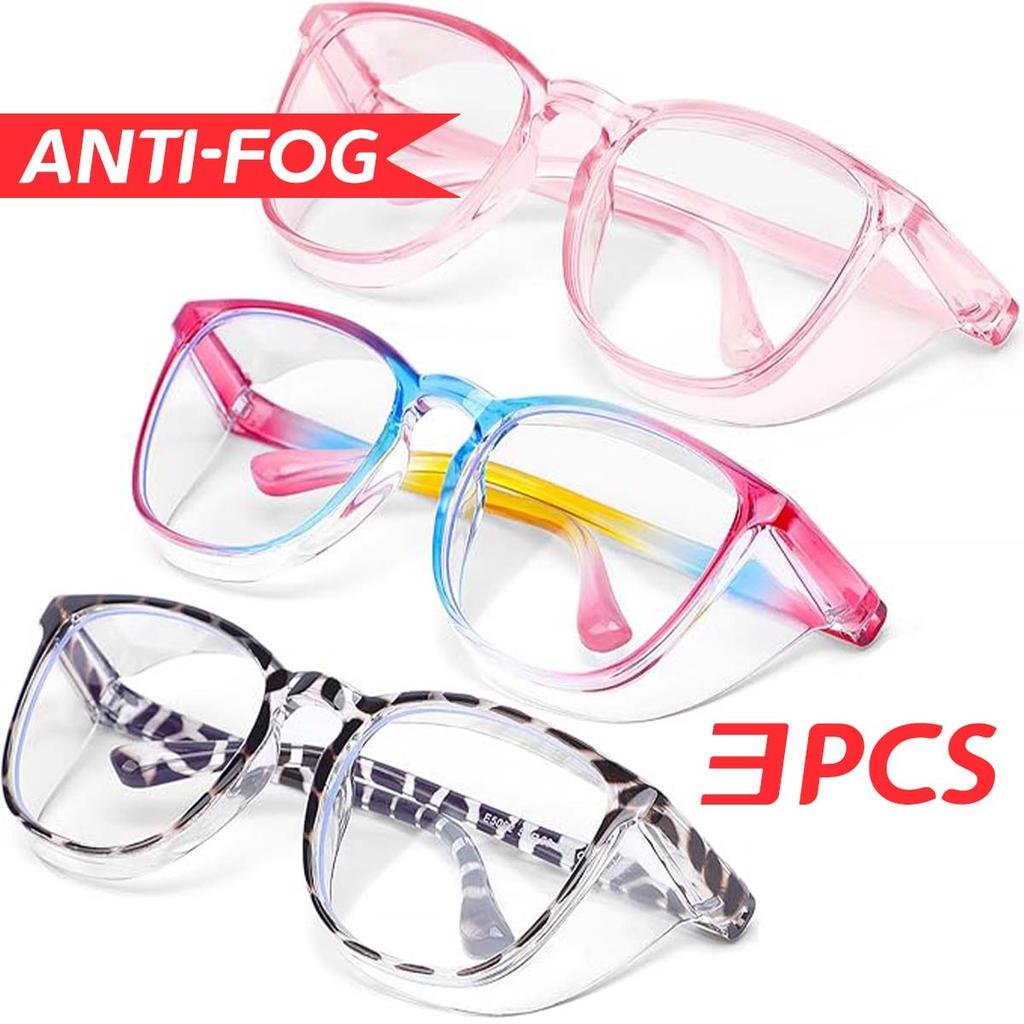 3PCS Anti-Fog Safety Glasses Blue Light Blocking Anti-Pollen Eye Protection Goggles for Men And Women