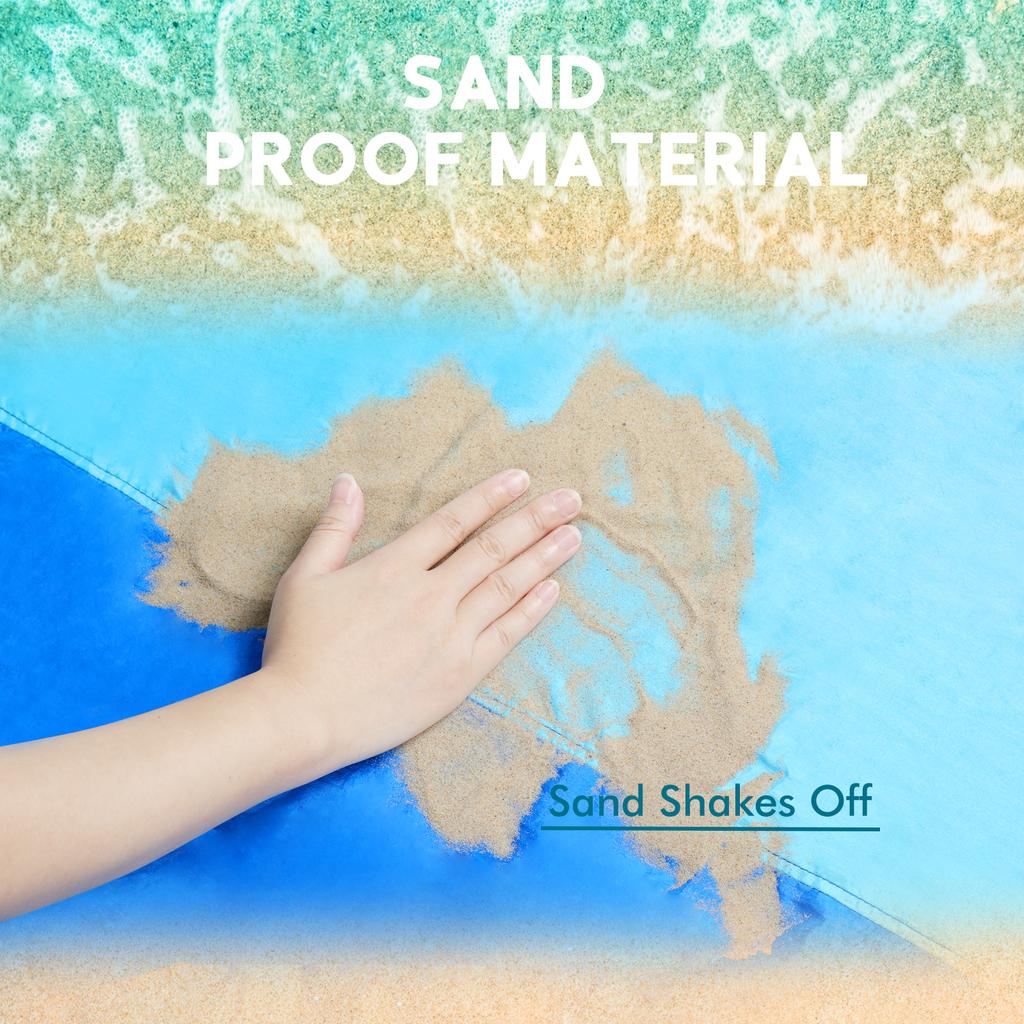 Large Anti-sand Beach Camping Mat Waterproof Sandproof Oversized Beach Blanket Picnic Mat Outdoor Lightweight Foldable Beach Mat