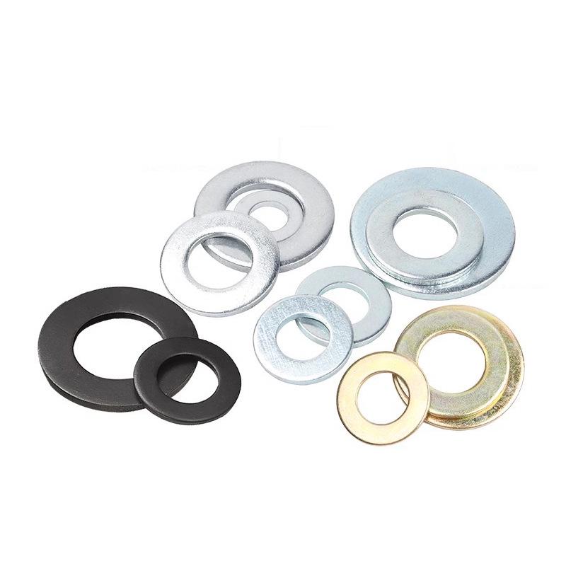 8.8 Grade Blackened Galvanized Carbon Steel Flat Washer, Thickened Shim – Sizes: M8, M10, M12, M14, M16, M20