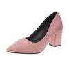 Autumn Shoes Woman Pumps Low Thick Heels Comfortable Women Work Shoes Flock Round Toe Casual Ladies Shoe Sapato Feminino WSH3183