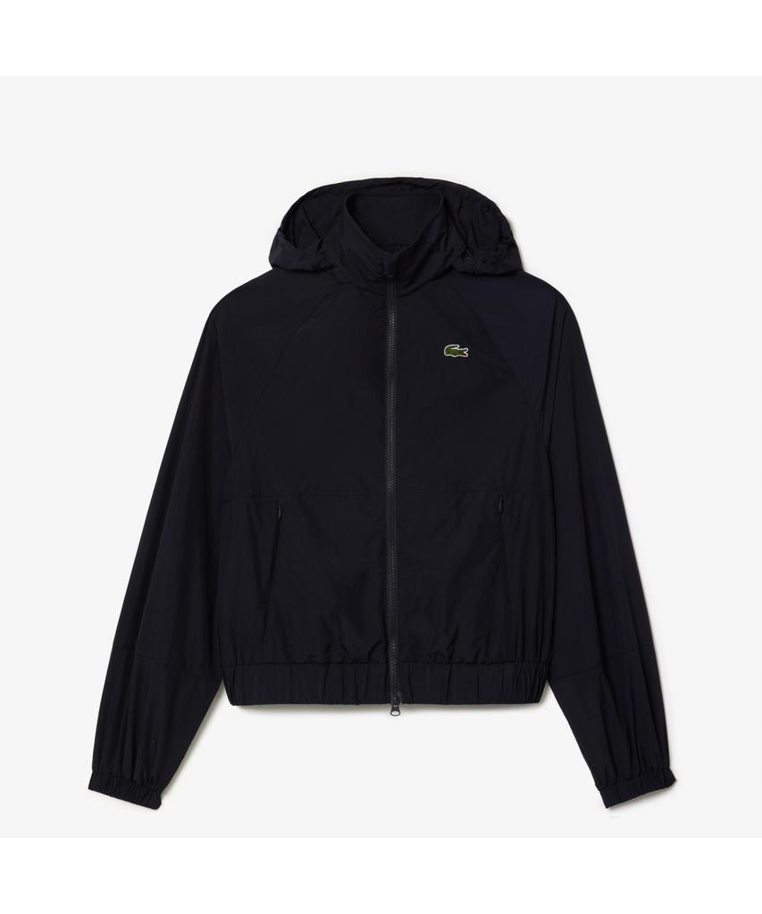 Lacoste Women'S Short Nylon Hooded Track Jacket Bf1105-54N Hde