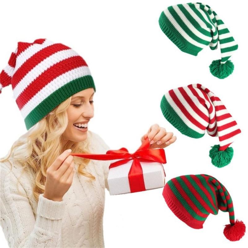Christmas Knitted Hat Adult Kids Soft Santa Beanie Santa Hat New Year Party Kids Gift Christmas Decoration for Women