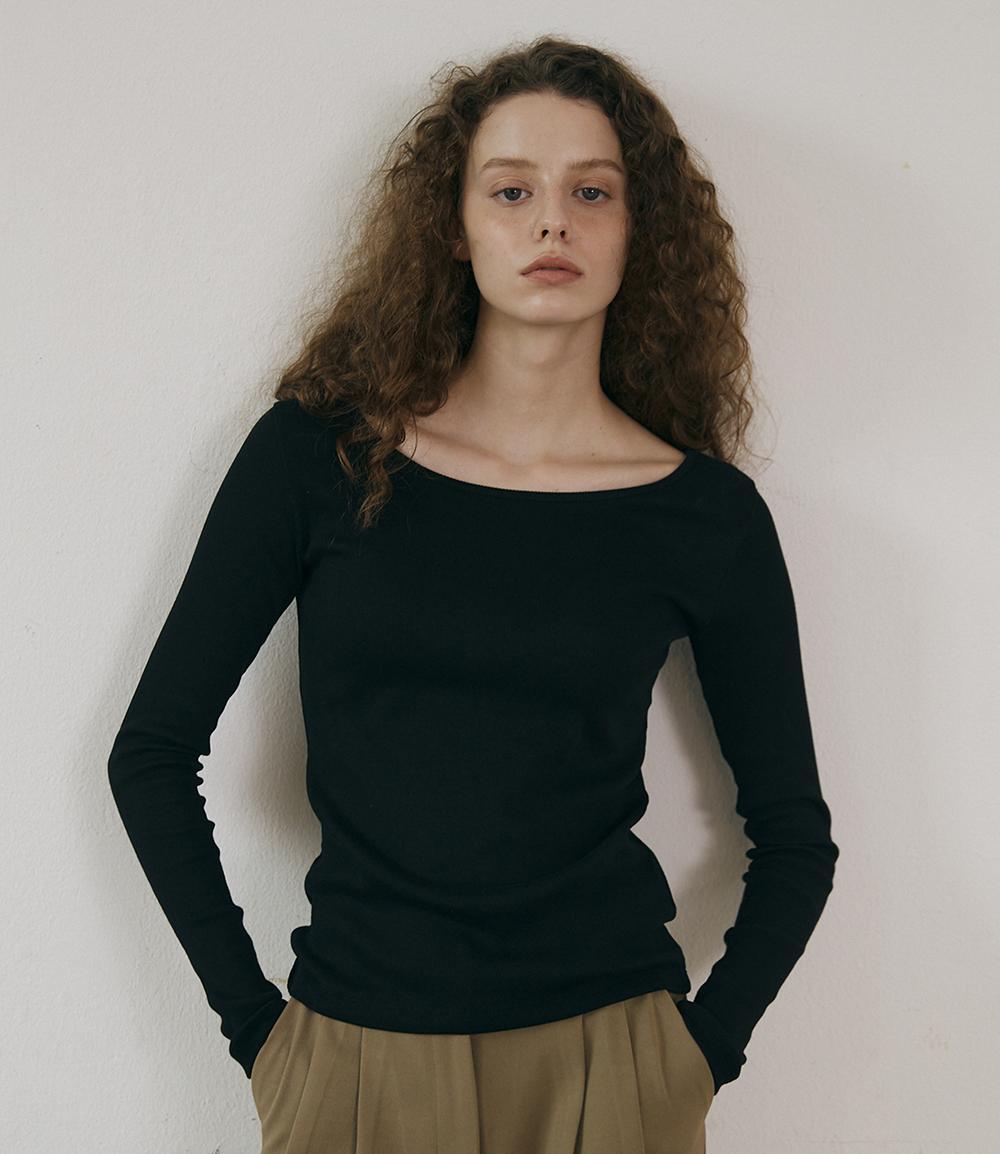 Nowood Boat Neck T-Shirt (Black) Free