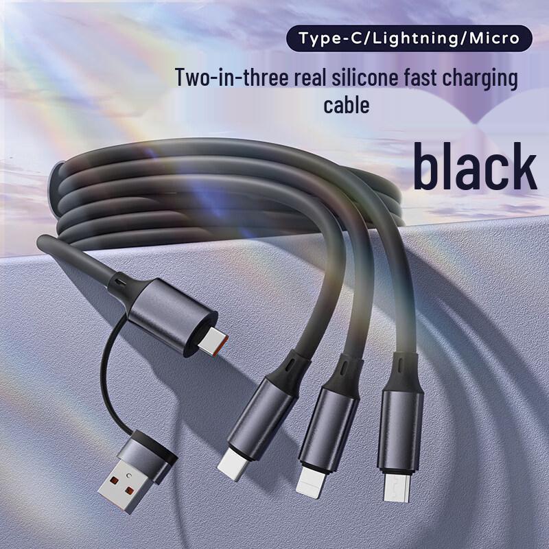 Shangqi 3-in-1 Liquid Silicone Fast Charging Cable