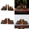 2x Faux Book Ornament Bookends with Drawers European Style Organizer Book Holders for Desktop Bookshelf Living Room Cafe School