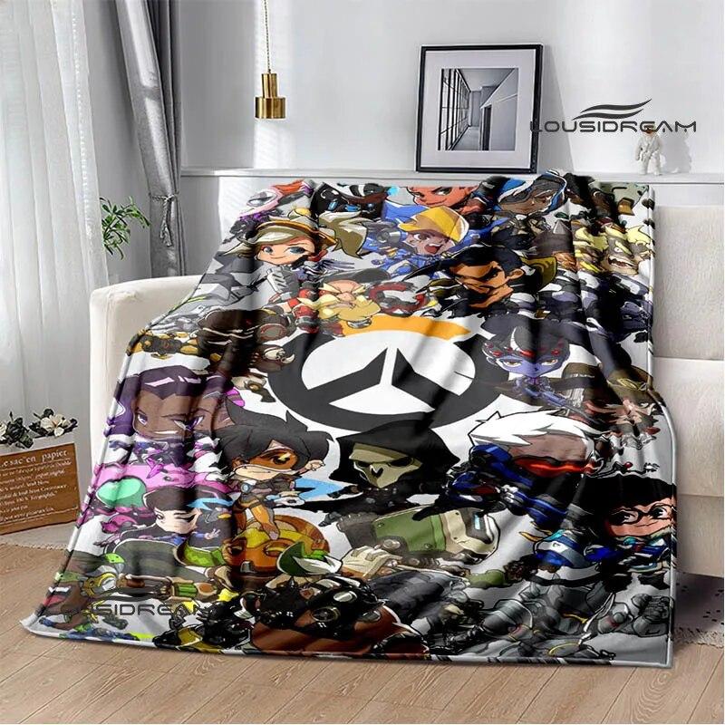 Game Overwatch Printed Blanket Flange Warm Blanket Picnic Blanket Soft and Comfortable Blanket Cubre Cama Birthday Gift