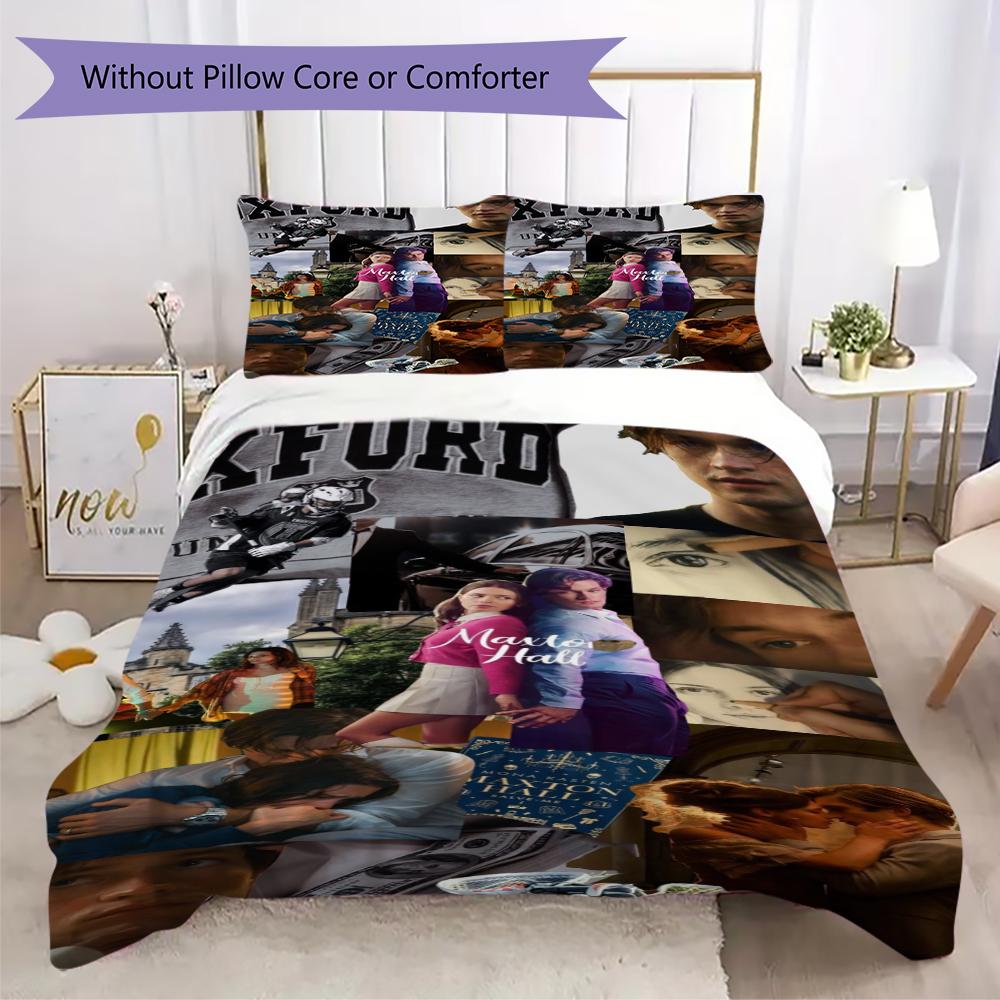 Maxton Hall Pattern Bedding,Quilt Set Quilt Cover Pillowcase Home Birthday Gift(1 * Duvet Cover + 2 * Pillowcase, Without Core)_lx