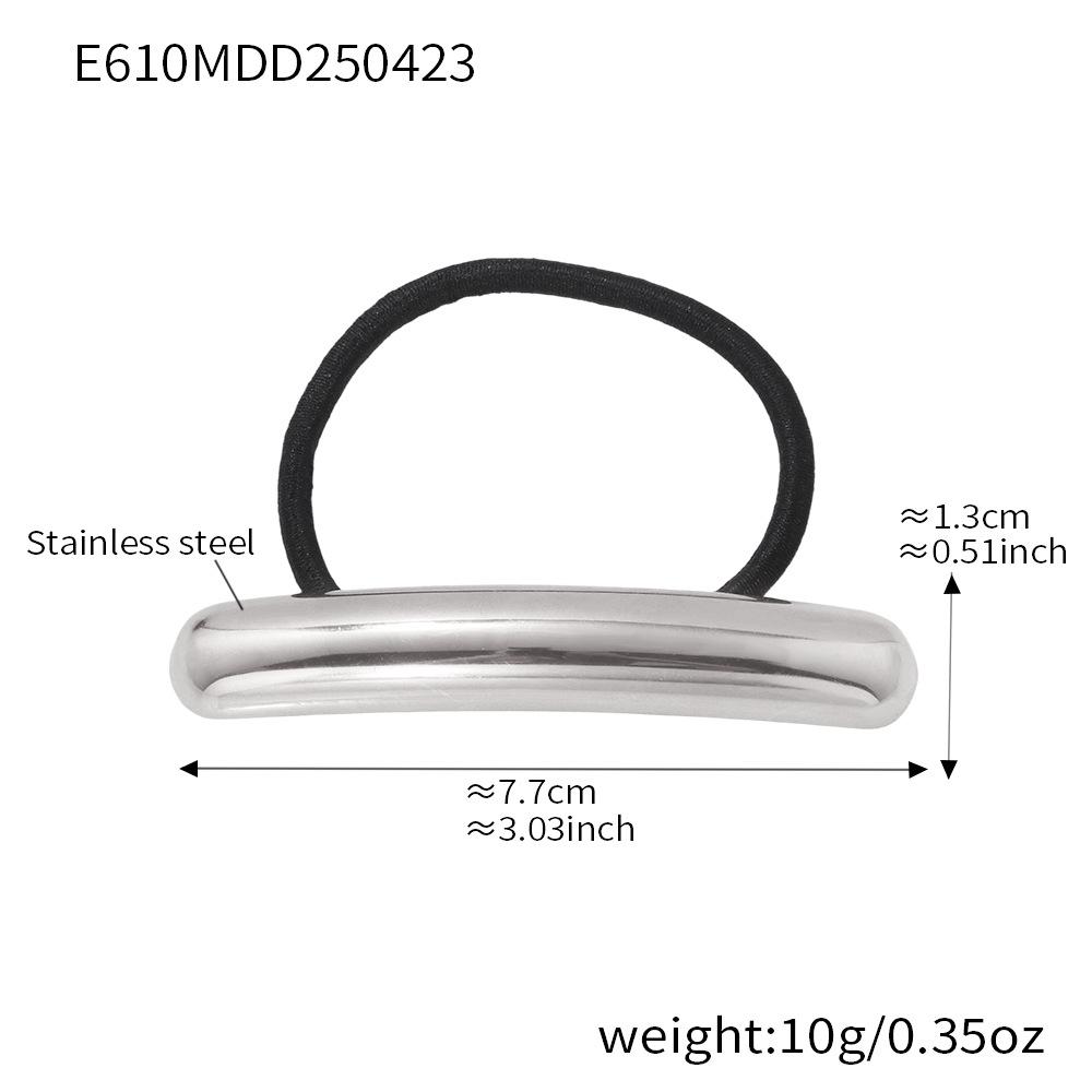 Qiong Yao Embossed Stainless Steel Elastic Hair Tie – High-Grade Textured Hair Accessory, Trendy Ornament