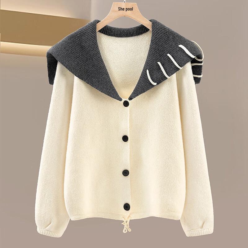 Women's Wool Blend Oversized Lapel Short Cardigan