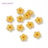 18K Gold Plated Brass Flower Spacer Beads For Jewelry Making,Separators For beads,Accessories For Bracelets,DIY Beading Supplies