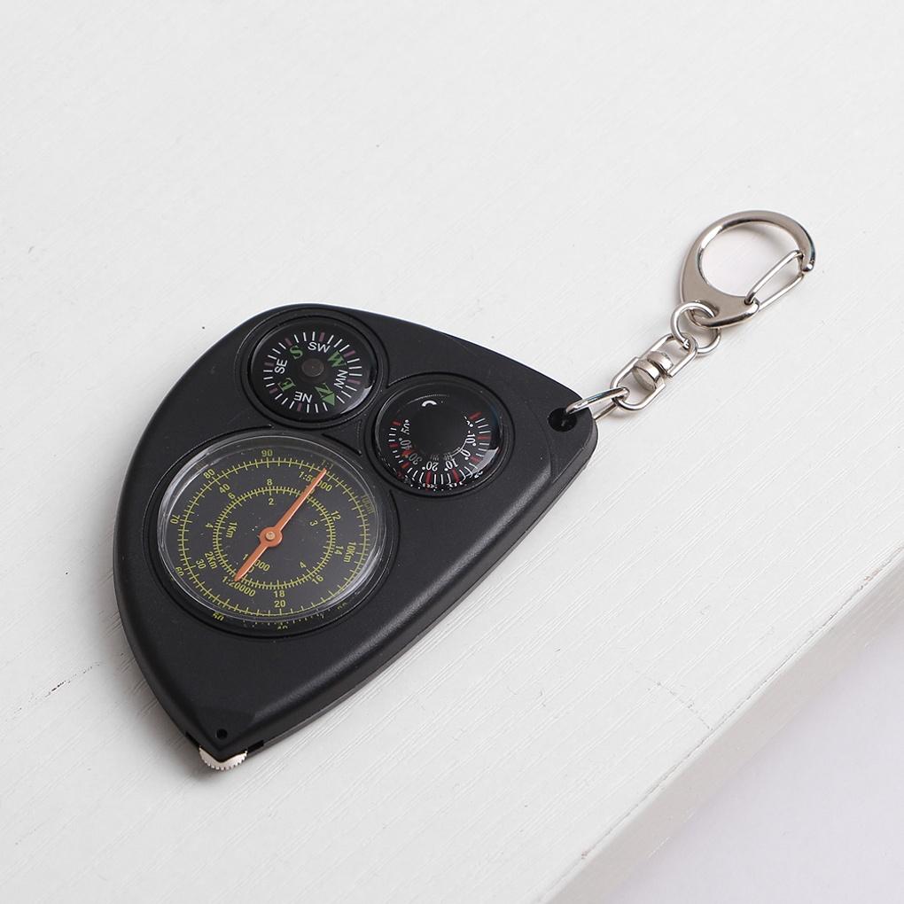 3-in-1 Keychain Temperature Measurement Distance Measurement Compass