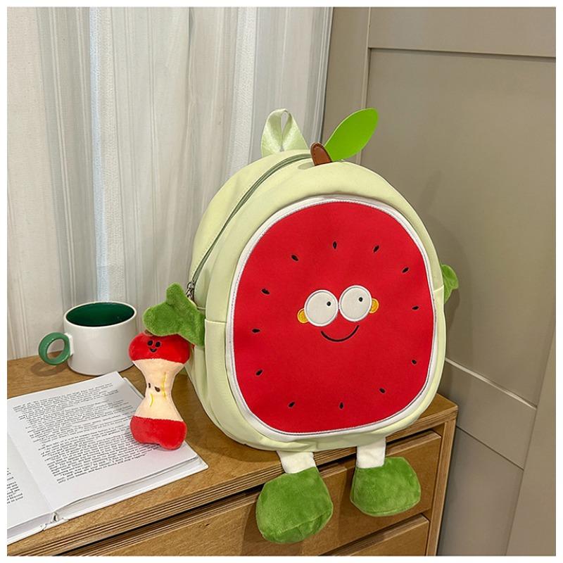 New High-value, Fresh, Sweet and Funny Apple Backpack, Grade 1-3 Large-capacity Backpack for Primary and Secondary School Students