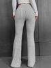 2024 Autumn/Winter Women's European & American Fashion High-Waist Flare Pants - Slimming Solid Color
