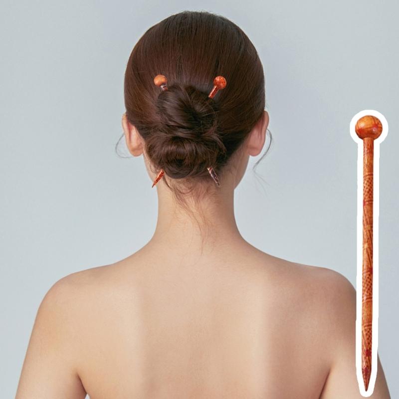 12Pieces Natural Wood Hair Sticks with Ethnic Design Random Color Hairpin for Daily Styling Easy to Use Buns Holder