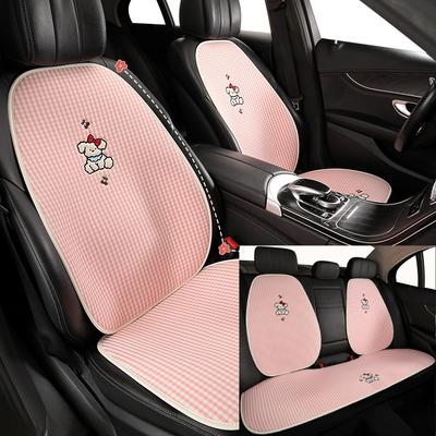 Adorable Cartoon Puppy Car Seat Pad - Exquisite Embroidery, Ultra-Soft & Comfortable, No-Tie Installation, Fits 95% of Car Seats