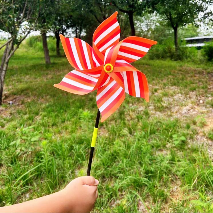 Colorful Polka Dot & Stripe Sequin Pinwheel Toy for Kids - Outdoor Fun