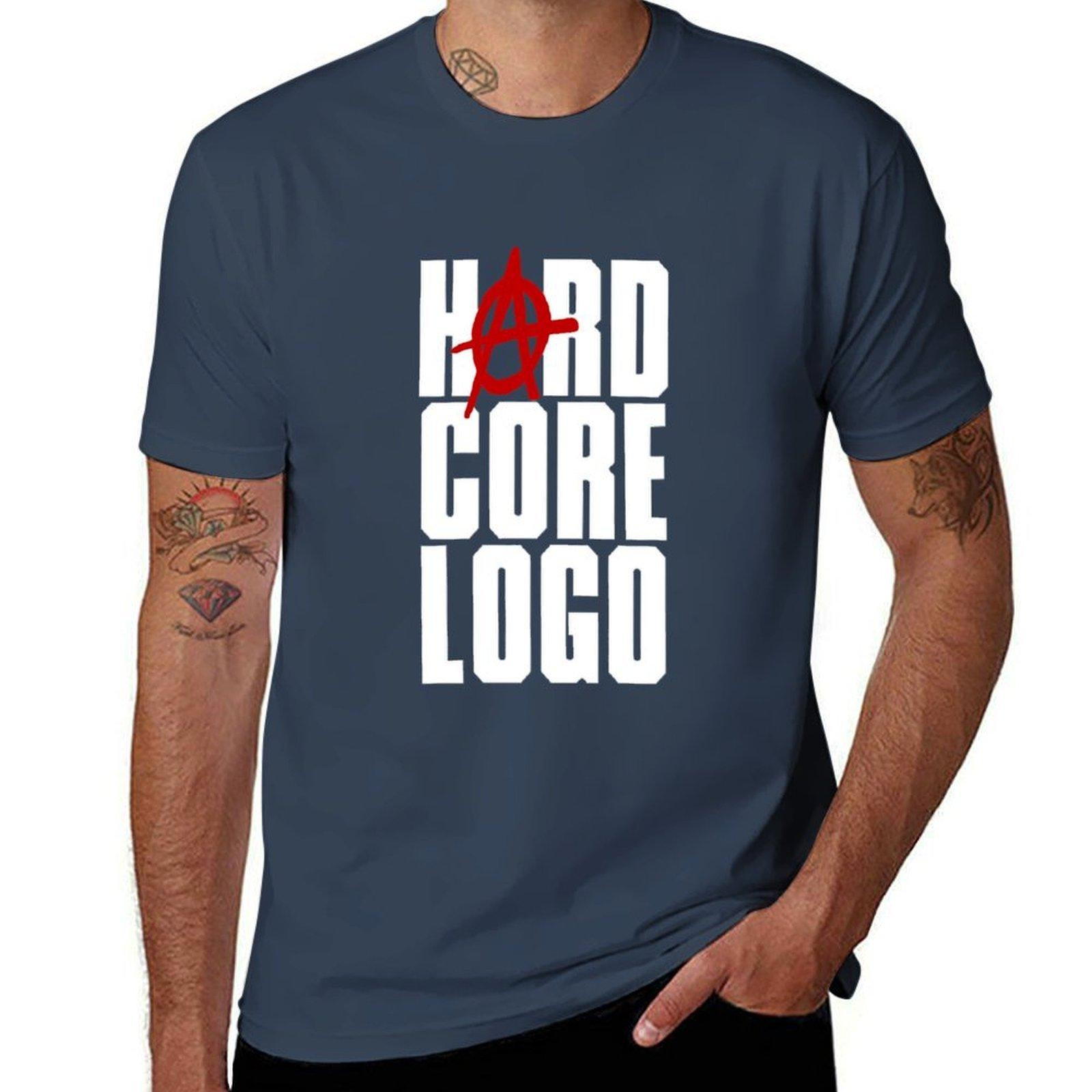 Hard Core Логотип Hard Core Логотип Классическая футболка мужская футболки графическая футболка мужская повседневная футболка S