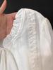 Chic Petite Women's White Lace-Up French Autumn Shirt with Delicate Cutout Design