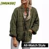 Damen Vintage Casual Einfarbig Druck Herbst Winter Langarm Jacken & Mäntel