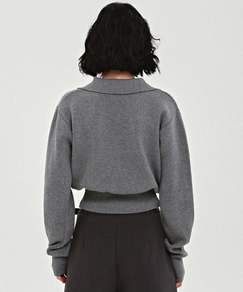 Nigaennikol Nicole Color Block Collar Knit_Charcoal