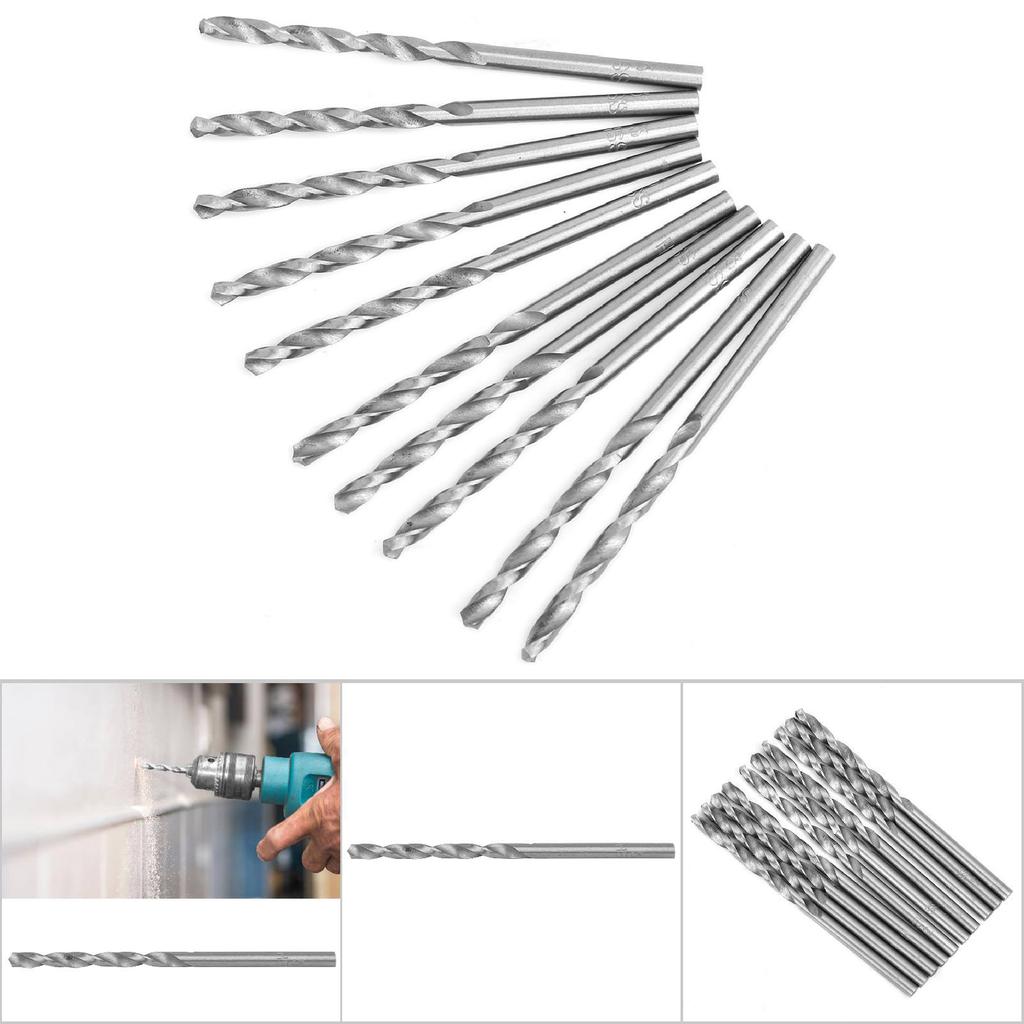 10pcs Twisted Drill Bit High Speed Steel Straight Shank Hole Opener Woodworking Drilling Tool