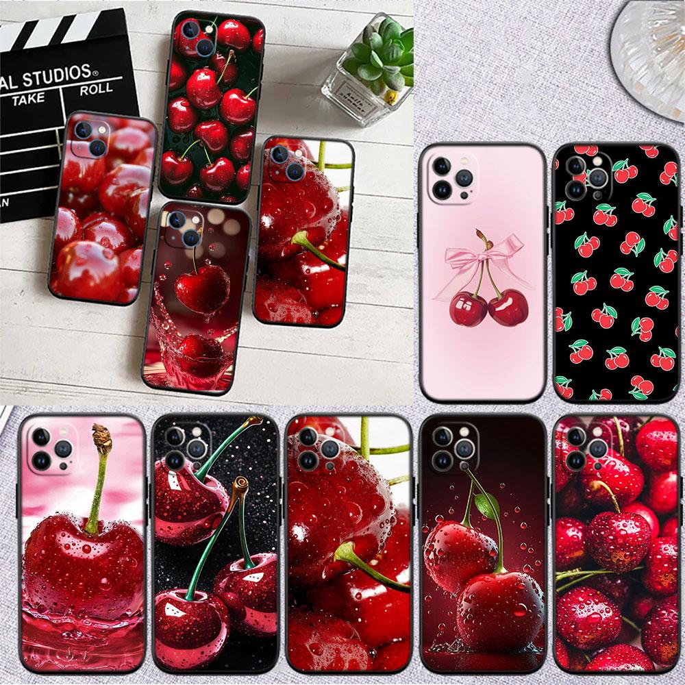 LO24 Cherry fruit Soft Shell Phone Case for Samsung Galaxy S20 S21 S22 Ultra FE + Plus A21S A22 A24 A25 A26 A30 A30S A31