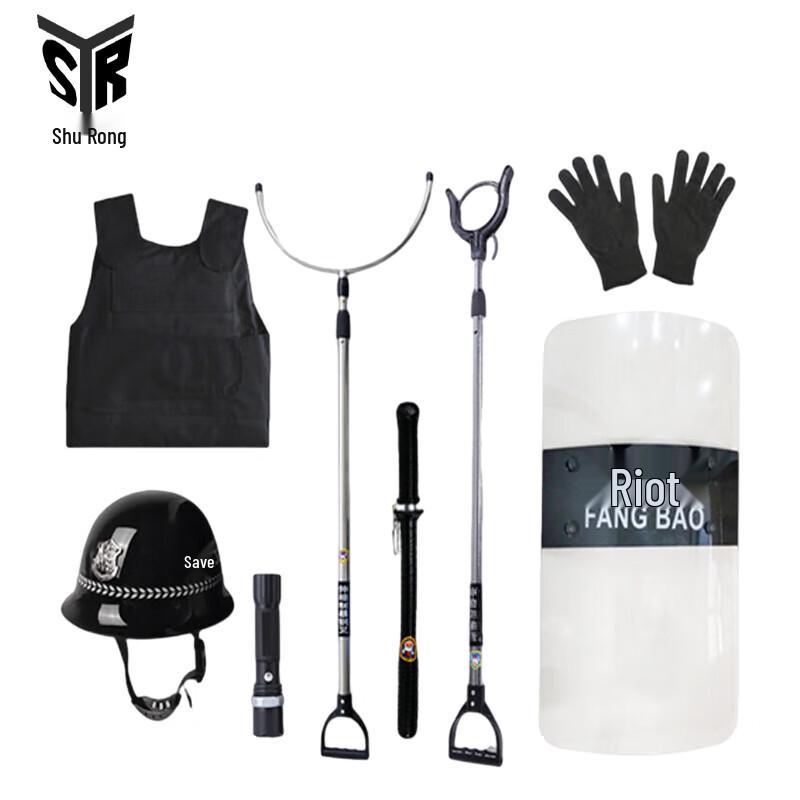 Riot Helmet and Shield Security Set