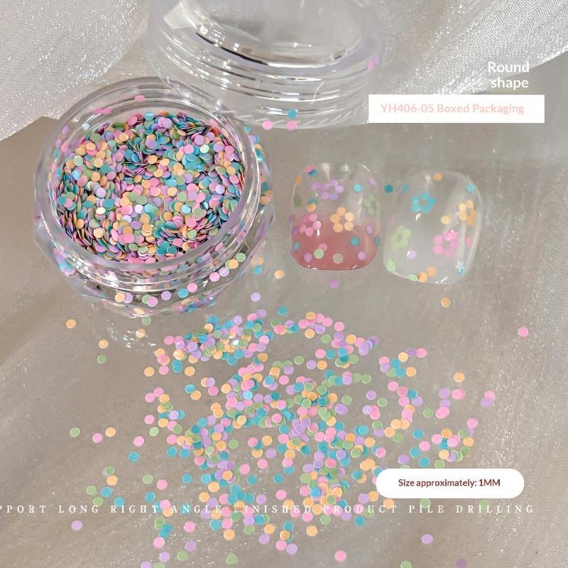 Macaron Nail Art Glitzer Pailletten Niedliche Stern Herz Formen Nageldekoration Für Zuhause DIY Nagelstudio Verwendung